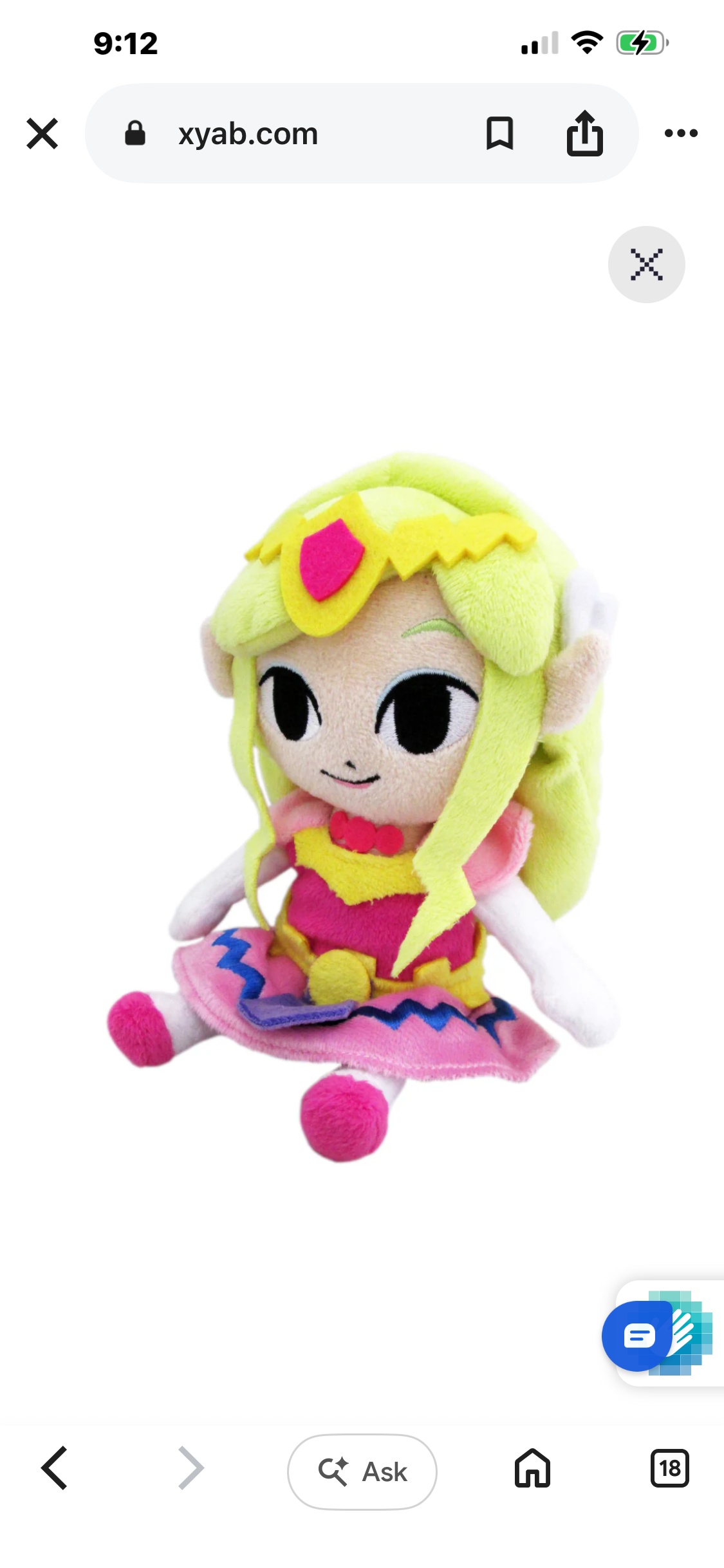 Princess Zelda 8” Plush