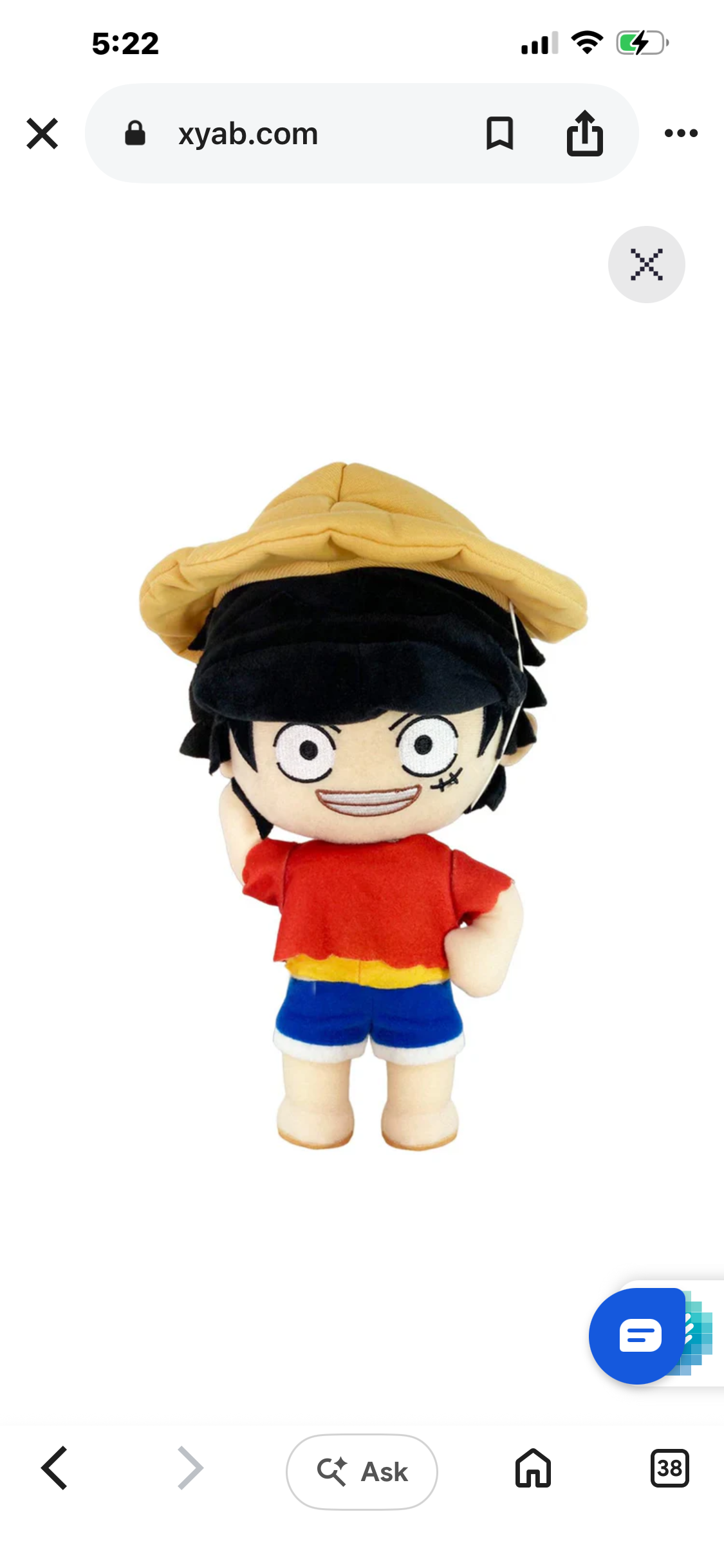 Luffy Change Face 8” Plush