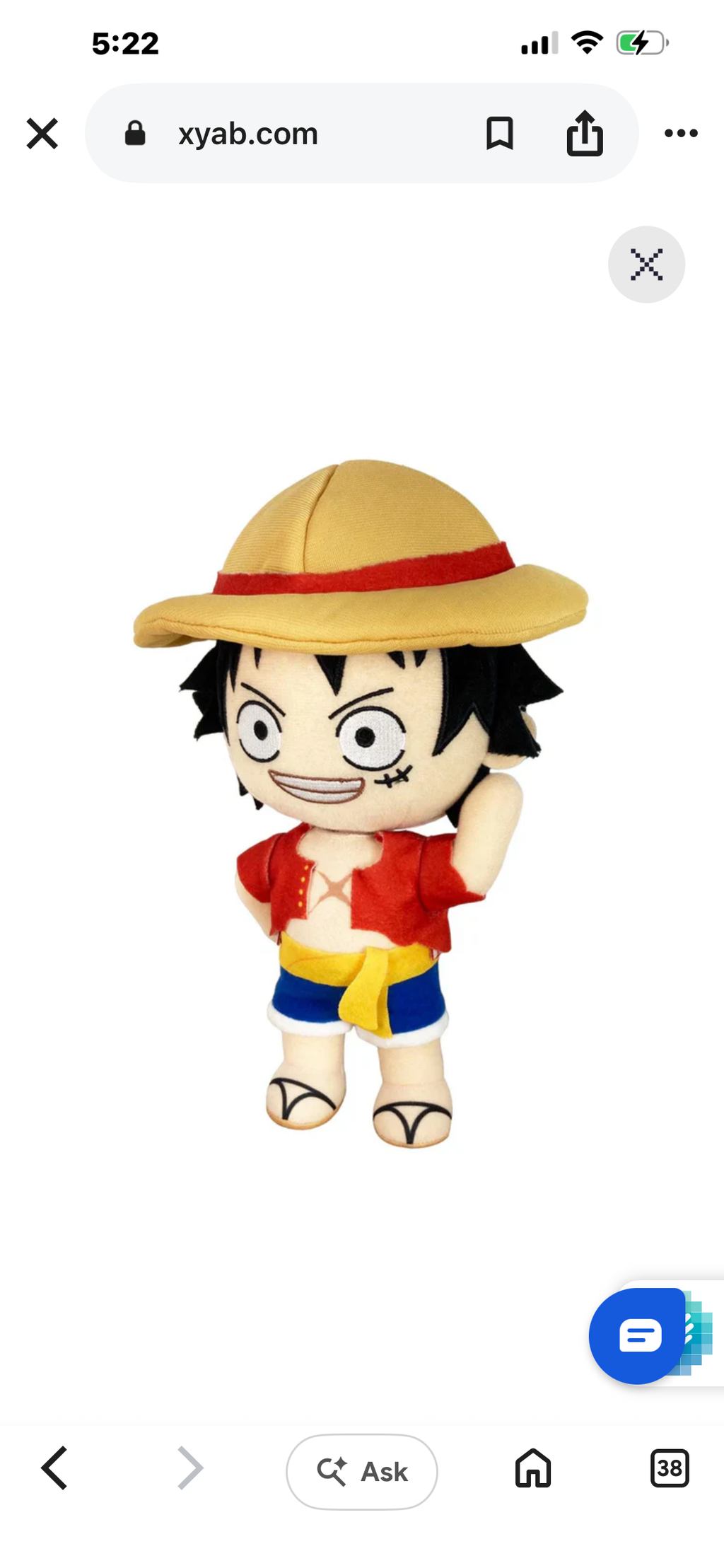 Luffy Change Face 8” Plush