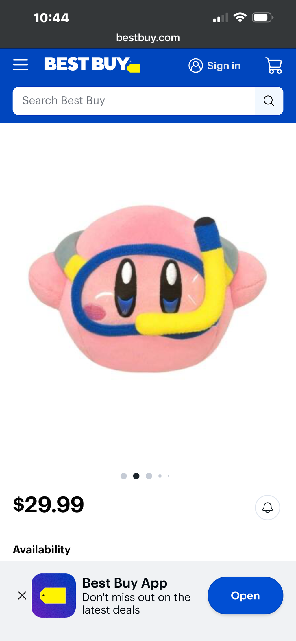 Kirby Swim 6” Plush
